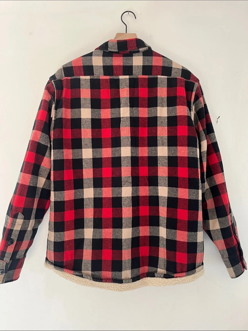 J. Crew Red, Black & Cream Plaid Shirt Jacket